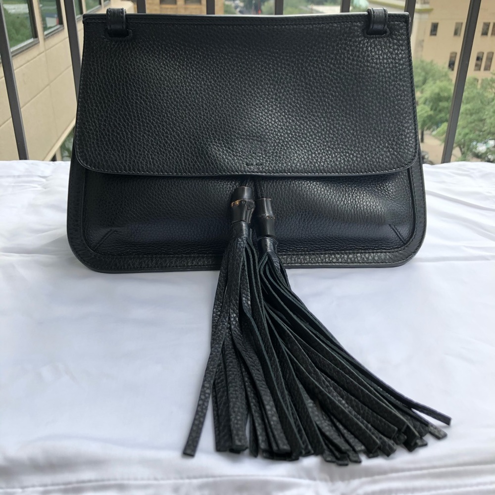 Gucci Bamboo Daily Leather Flap Shoulder Bag